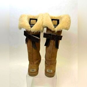 UGG Genevieve Over the Knee ribbon bow boots Size 8